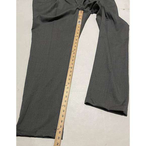 Hart Schaffner Marx Mens Dress Pants GRAY 42 x 33 WOOL Cuffed Hem PLEATED Casual - Picture 6 of 7